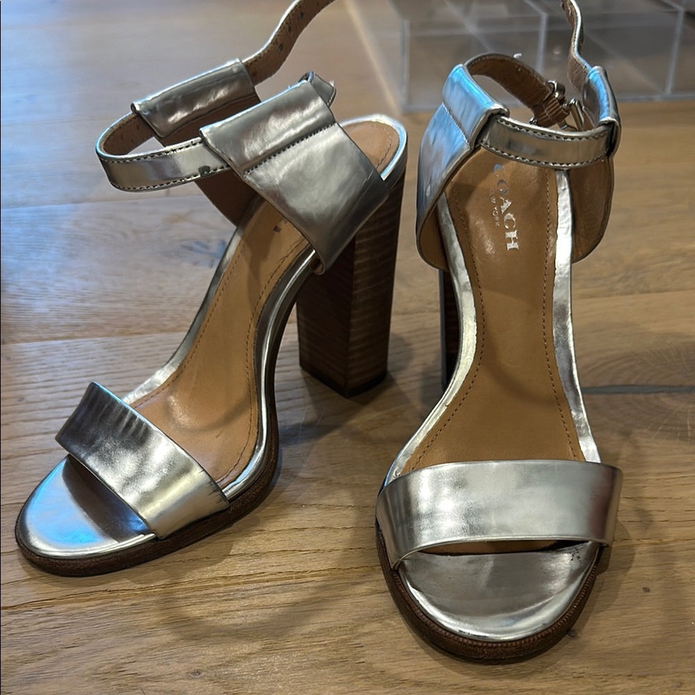 Coach Silver Women's Heeled Sandals